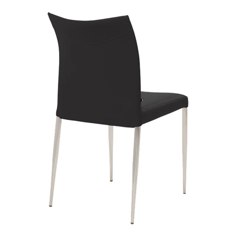 Chaise de salle à manger rembourrée aspect cuir noir - Alto 34
