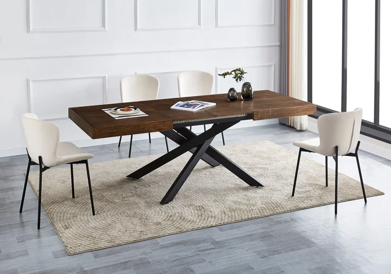 Table extensible noir chêne - Miya