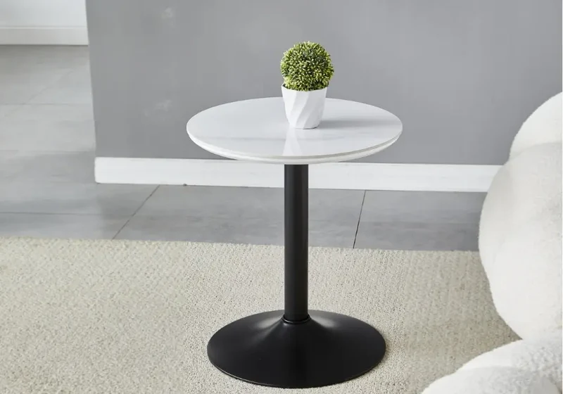 Petite table noire céramique marbre gris - Boye