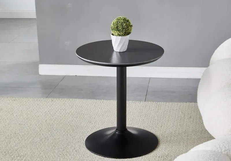 Petite table noire céramique marbre gris - Boye