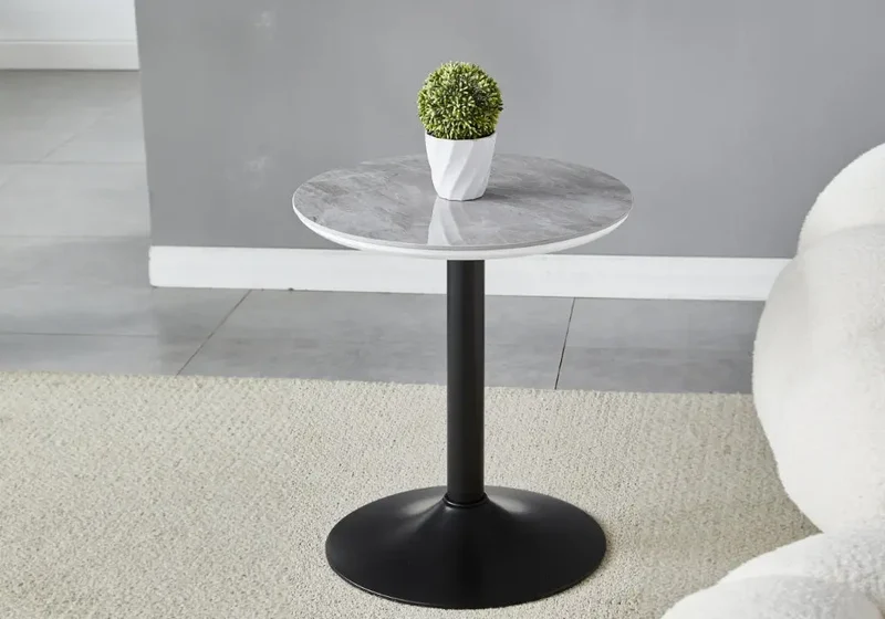 Petite table noire céramique marbre blanc - Boye
