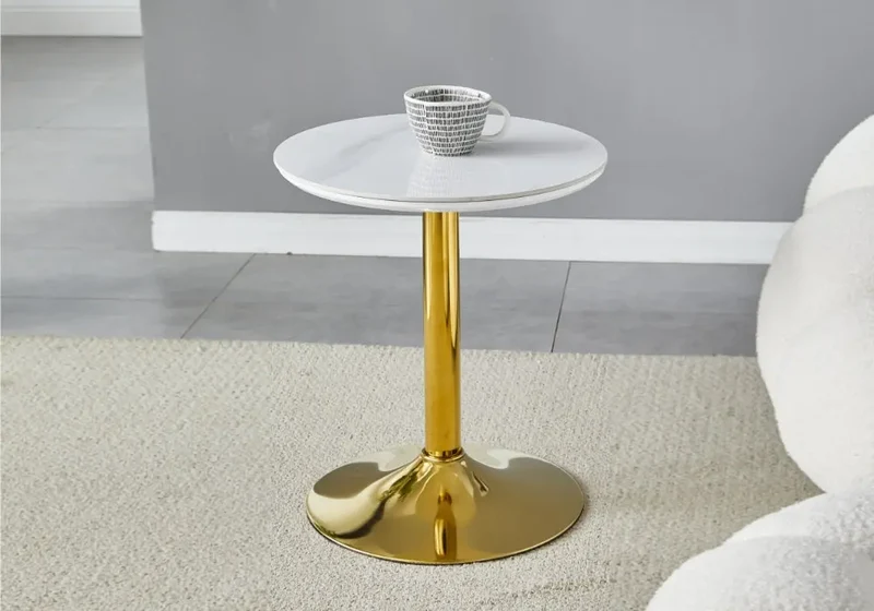 Petite table dorée céramique noir - Boye