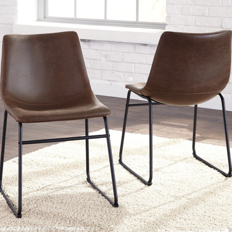 Ensemble de 2 chaises de salle à manger aspect cuir - Centiar
