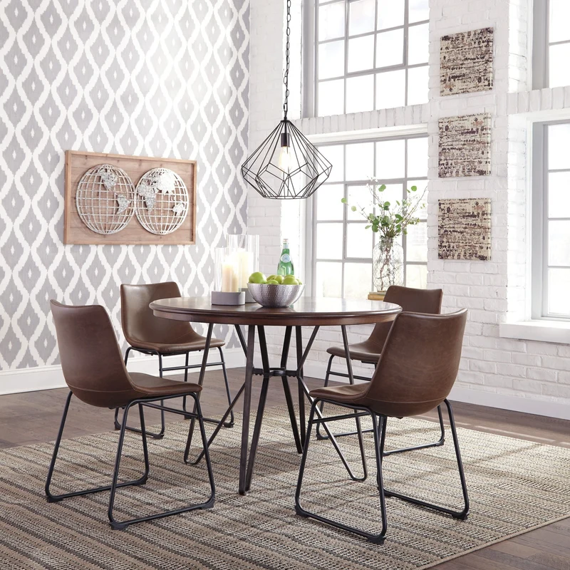 Ensemble de 2 chaises de salle à manger aspect cuir - Centiar