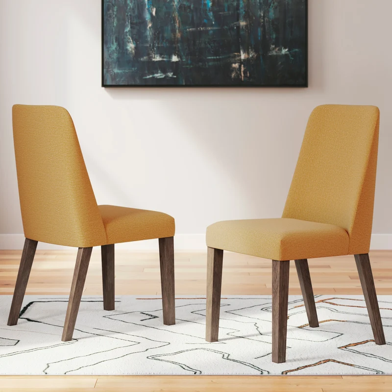 Ensemble de 2 chaises de salle à manger rembourrées en tissu - Lyncott