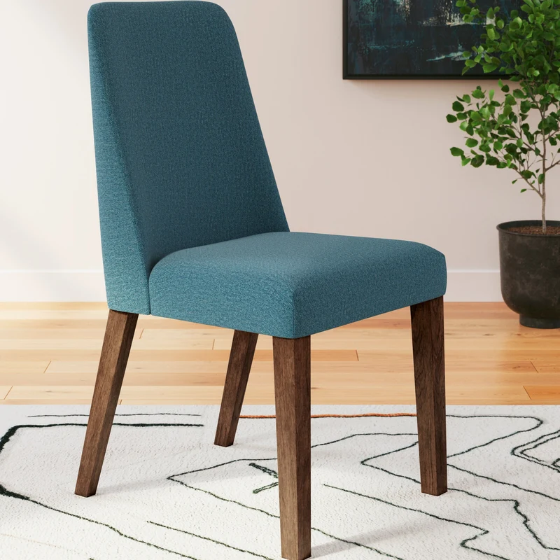 Ensemble de 2 chaises de salle à manger rembourrées en tissu - Lyncott