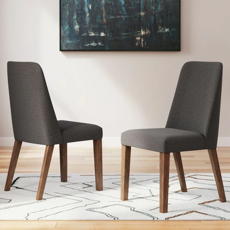Ensemble de 2 chaises de salle à manger rembourrées en tissu - Lyncott