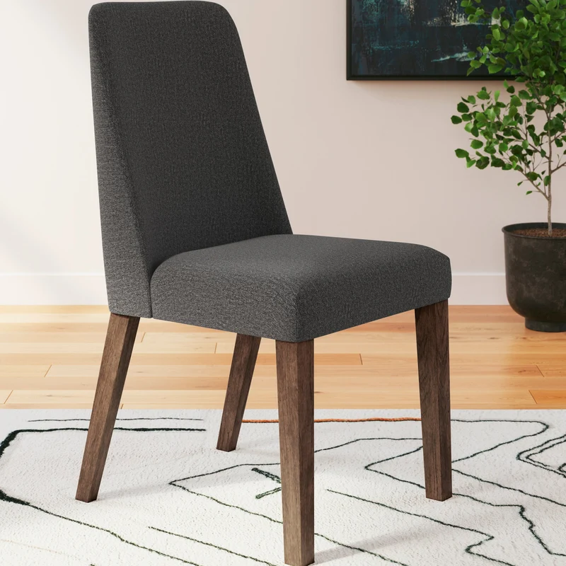 Ensemble de 2 chaises de salle à manger rembourrées en tissu - Lyncott