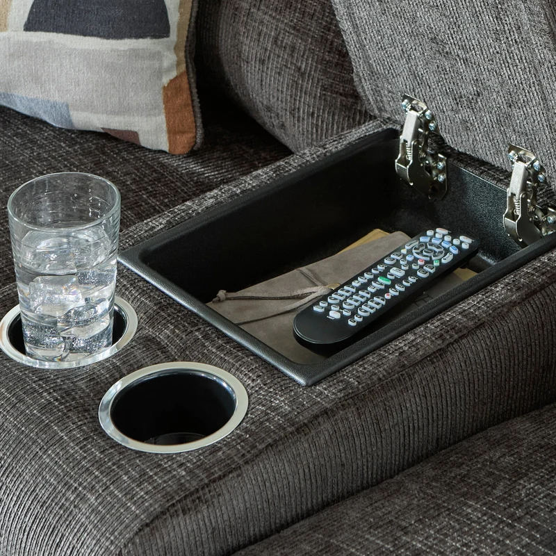 Causeuse inclinable en tissu avec console et coussins - Kanlow