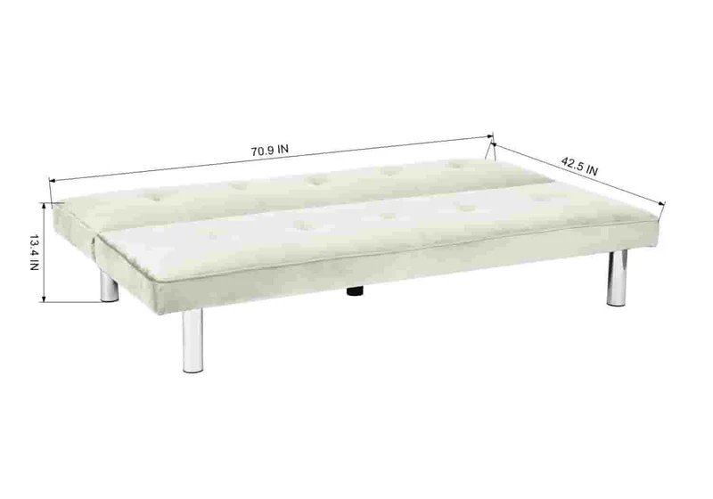 Banc convertible écru chromé - Antha