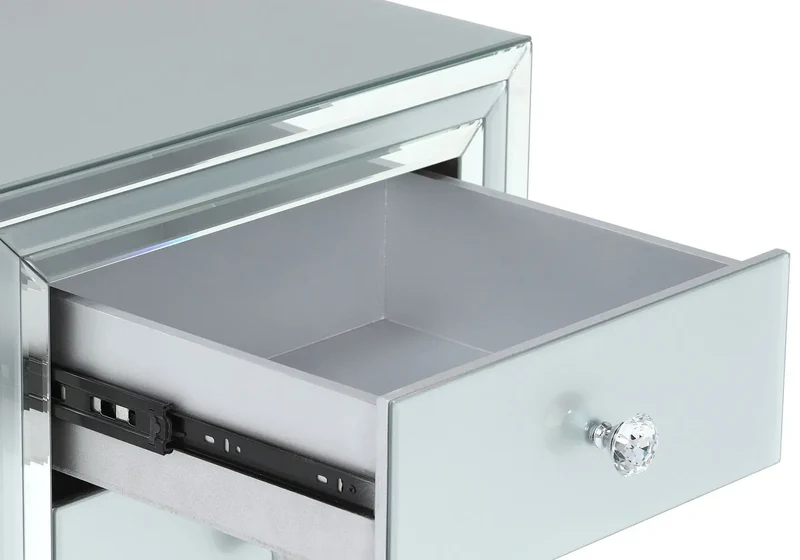 Table chevet miroir blanc - Diva
