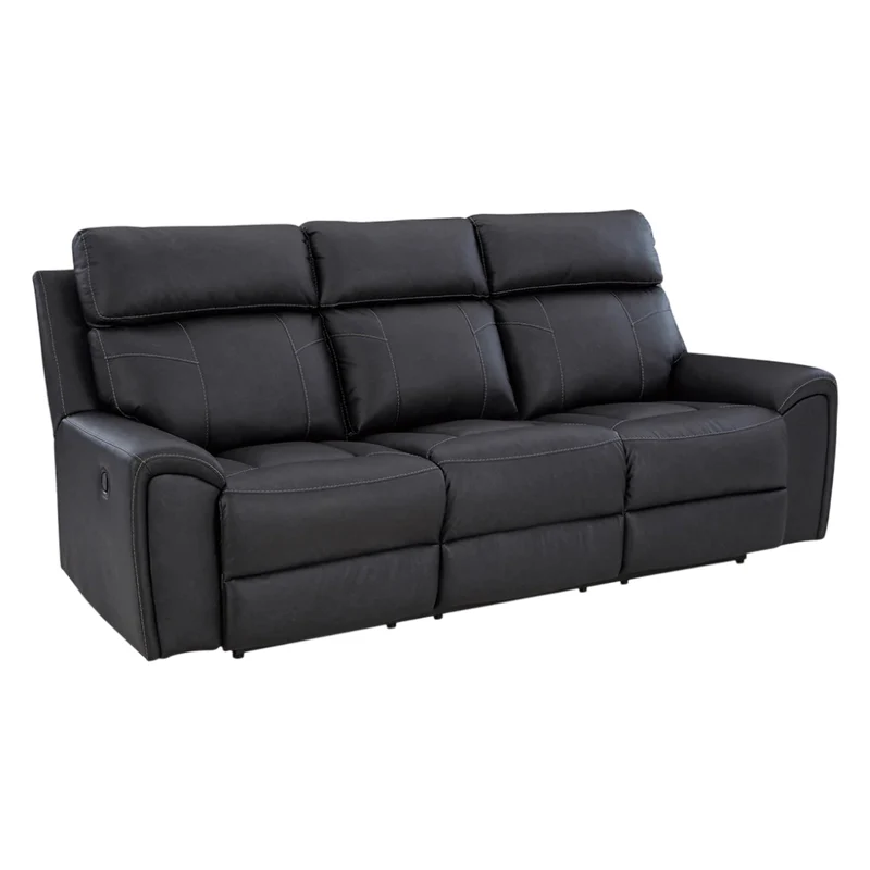 Sofa inclinable aspect cuir noir avec table centrale rabattable - Montacute