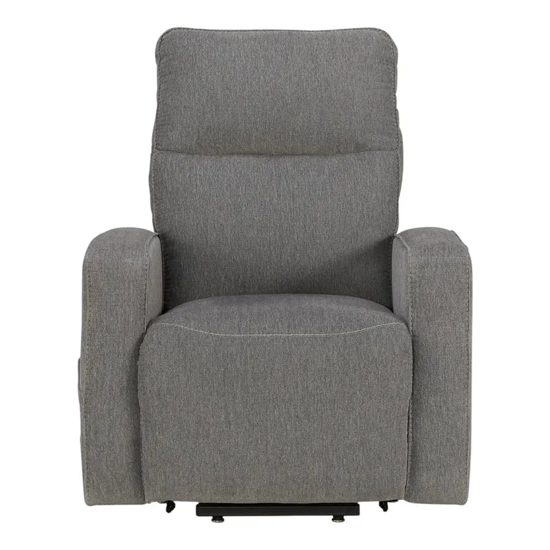 Fauteuil lève-personne inclinable motorisé en tissu gris avec siège chauffant et massant - Starganza