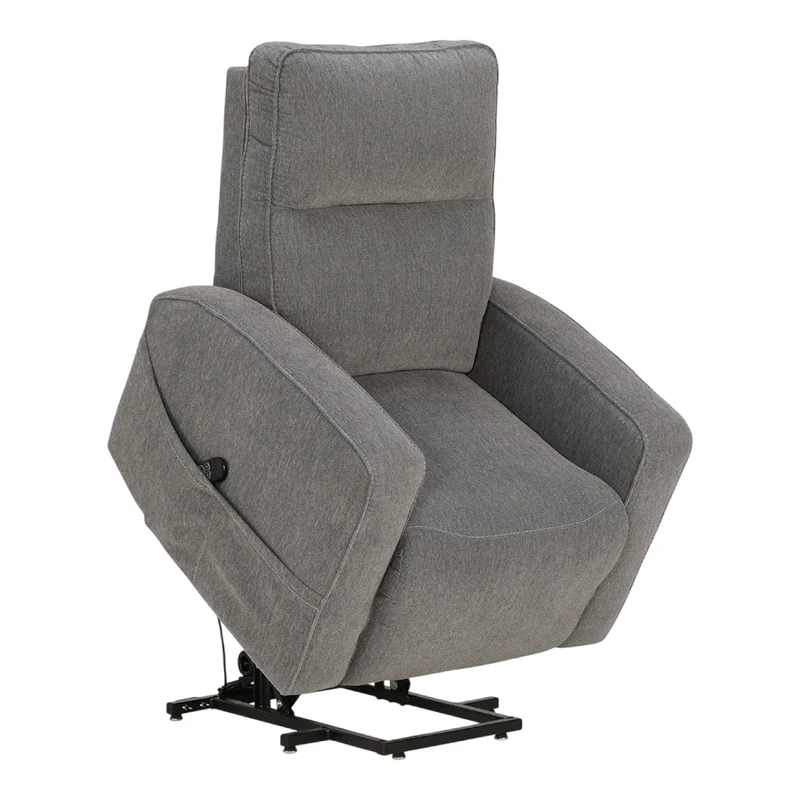 Fauteuil lève-personne inclinable motorisé en tissu gris avec siège chauffant et massant - Starganza