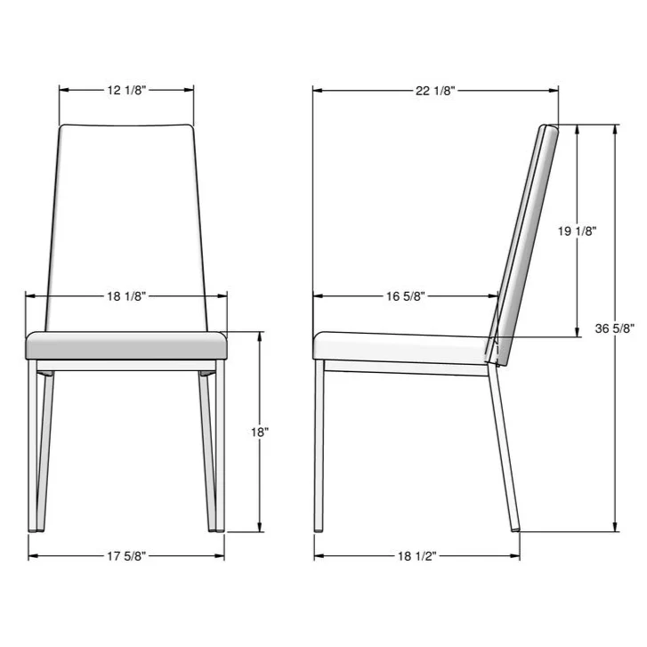 Chaise de salle à manger rembourrée en tissu brun - Linea