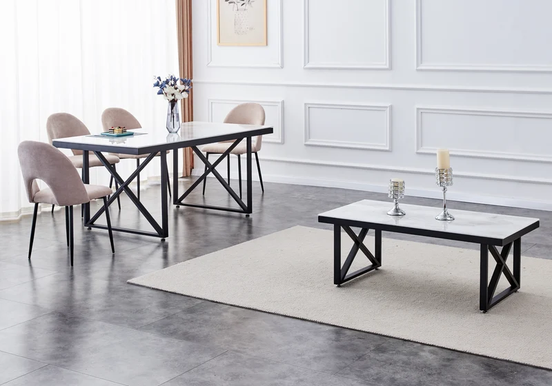 Chaise dossier ouvert en velours taupe - Talia x4