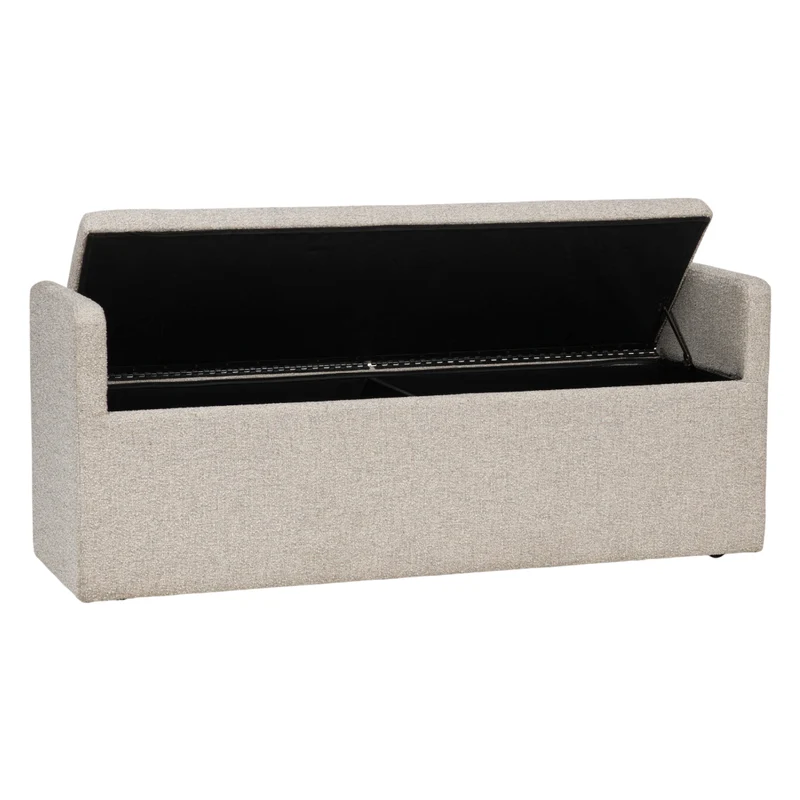 Banc de salle à manger en tissu beige avec rangement - Galliden