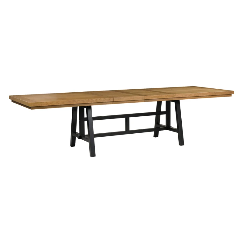 Table de salle à manger extensible en bois/placage de chêne rustique - Galliden