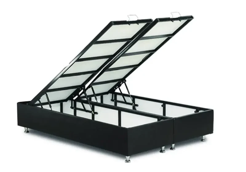 Sommier lit coffre rangement noir SMART