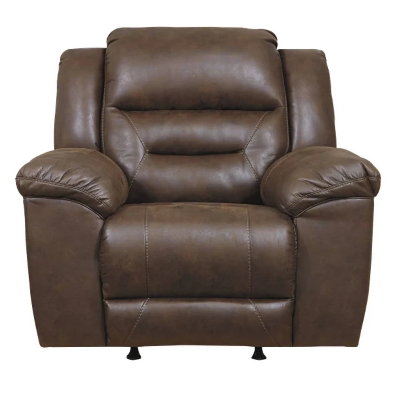Fauteuil berçant et inclinable motorisé aspect cuir - Stoneland