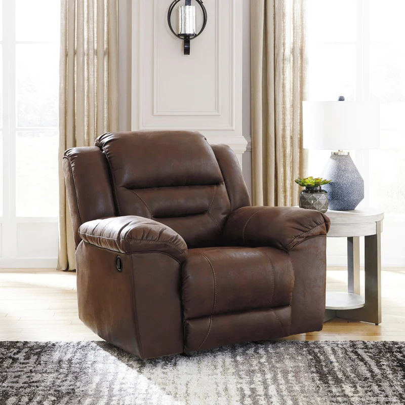 Fauteuil berçant et inclinable aspect cuir - Stoneland