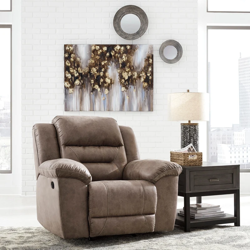 Fauteuil berçant et inclinable aspect cuir - Stoneland