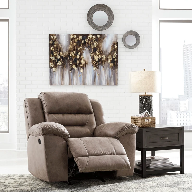 Fauteuil berçant et inclinable aspect cuir - Stoneland