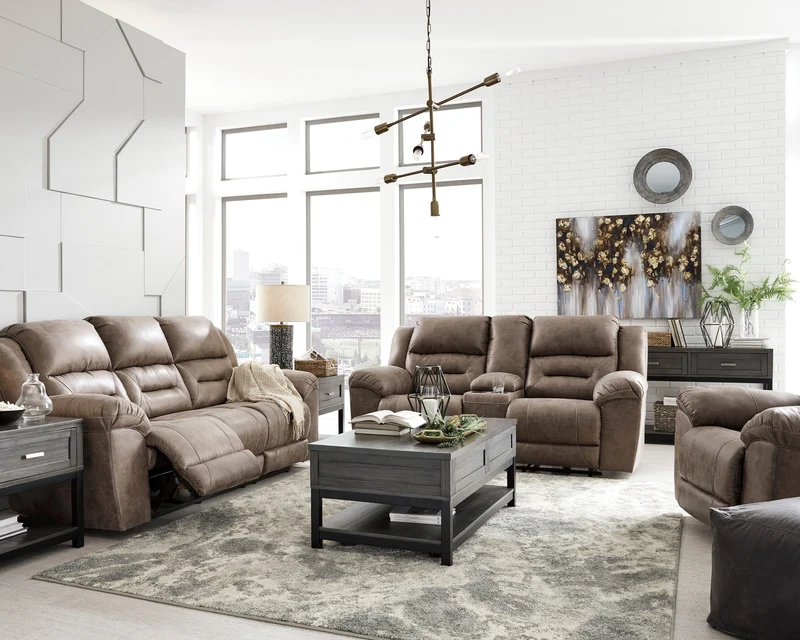 Fauteuil berçant et inclinable aspect cuir - Stoneland