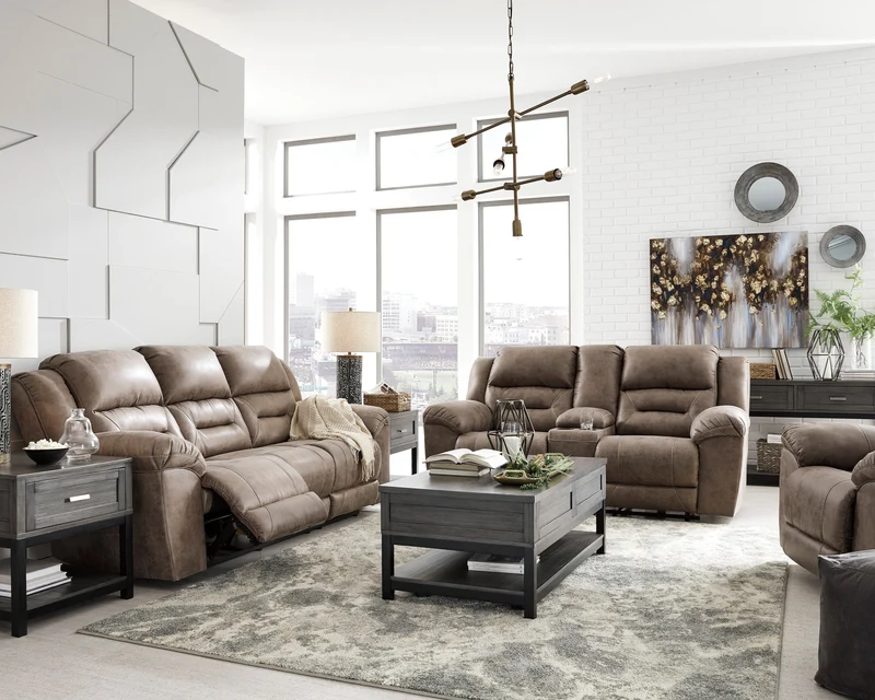 Sofa inclinable aspect cuir - Stoneland