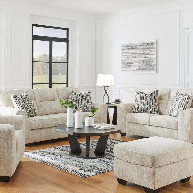 Causeuse en tissu avec coussins - Lonoke