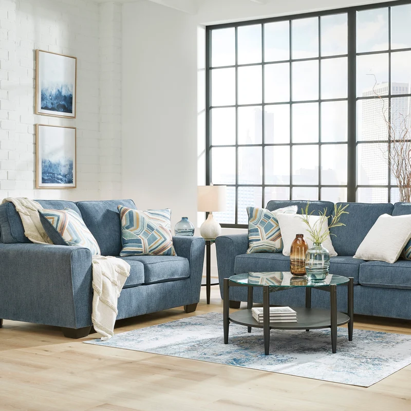 Causeuse en tissu texturé avec coussins - Cashton