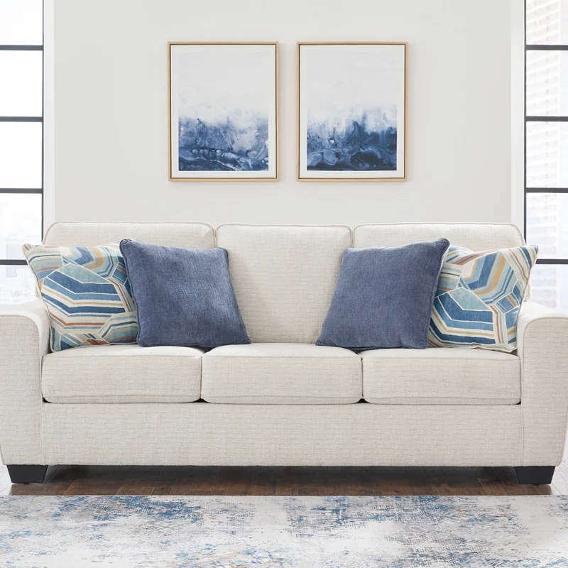 Sofa en tissu texturé avec coussins - Cashton