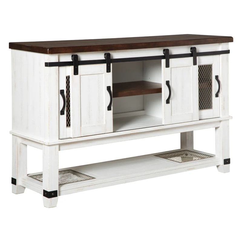 Serveur en bois/placage de pin bicolore avec 4 portes - Valebeck