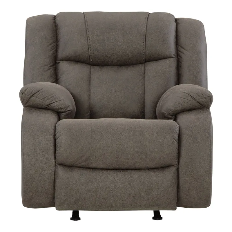 Fauteuil berçant et inclinable aspect cuir brun - First Base