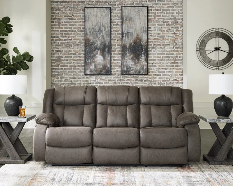 Sofa inclinable aspect cuir brun - First Base
