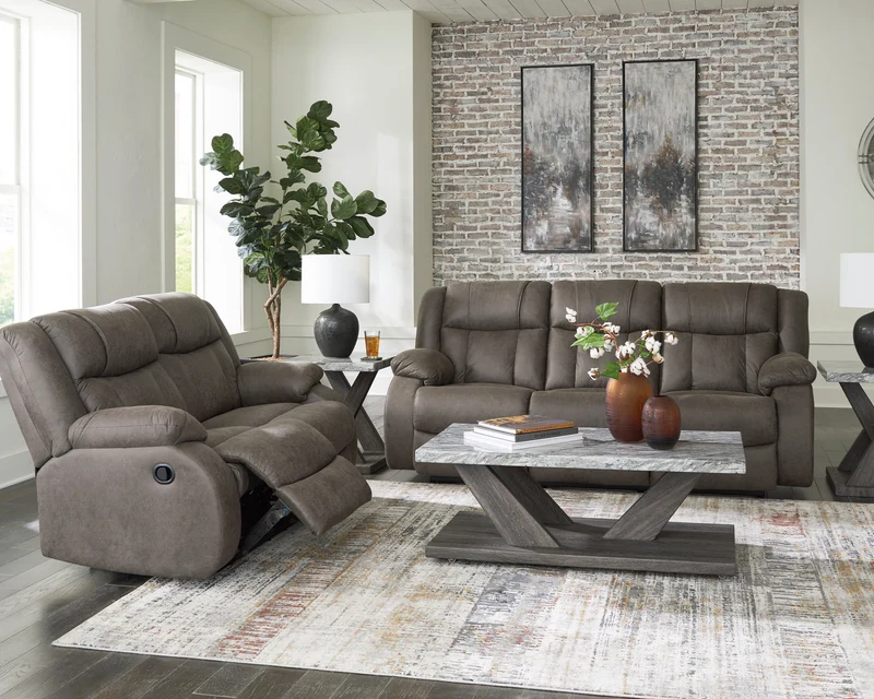 Sofa inclinable aspect cuir brun - First Base