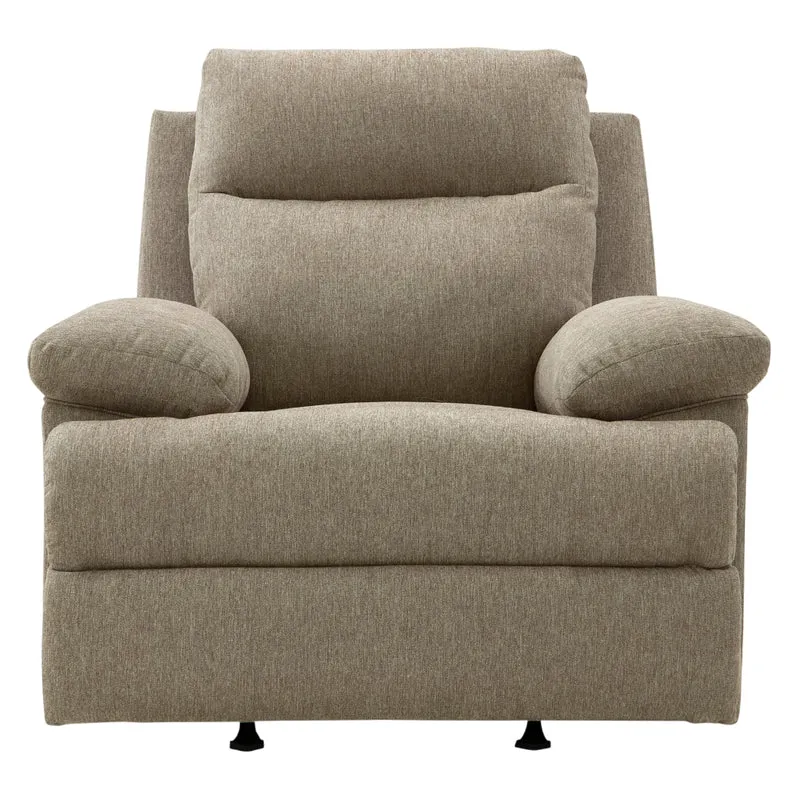 Fauteuil berçant et inclinable en tissu chenille taupe - Side-Swipe