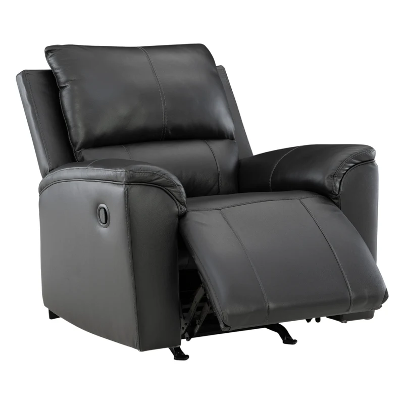 Fauteuil berçant et inclinable aspect cuir noir - Glossmore
