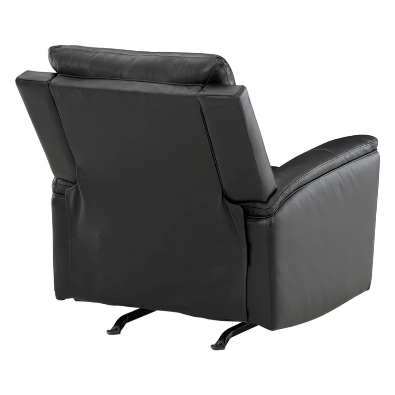 Fauteuil berçant et inclinable aspect cuir noir - Glossmore