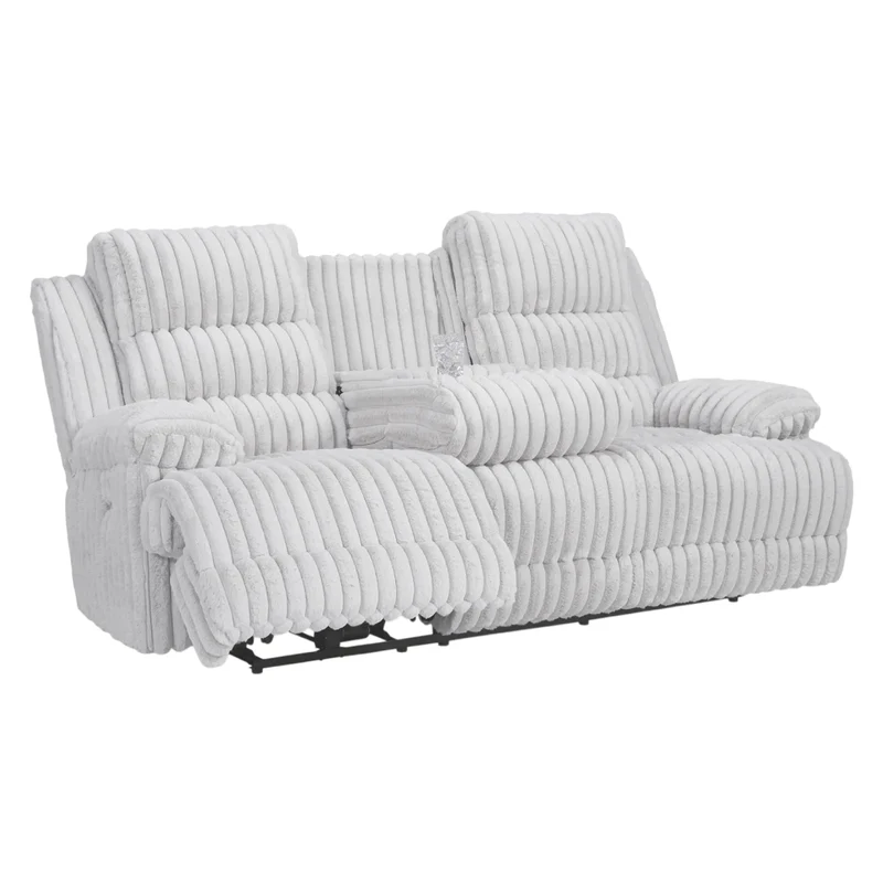 Sofa inclinable motorisé zéro gravité en velours côtelé avec table centrale rabattable - Rhine Falls