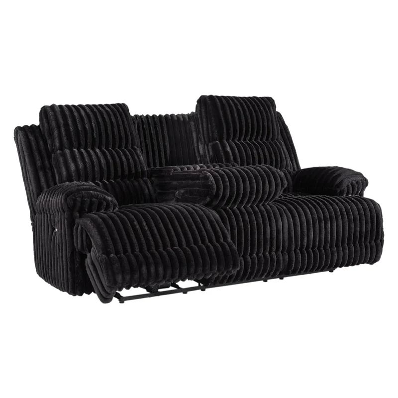 Sofa inclinable motorisé zéro gravité en velours côtelé avec table centrale rabattable - Rhine Falls