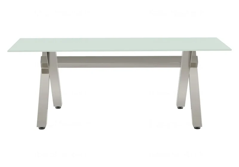 Table basse verre trempé pieds X argent - Cross