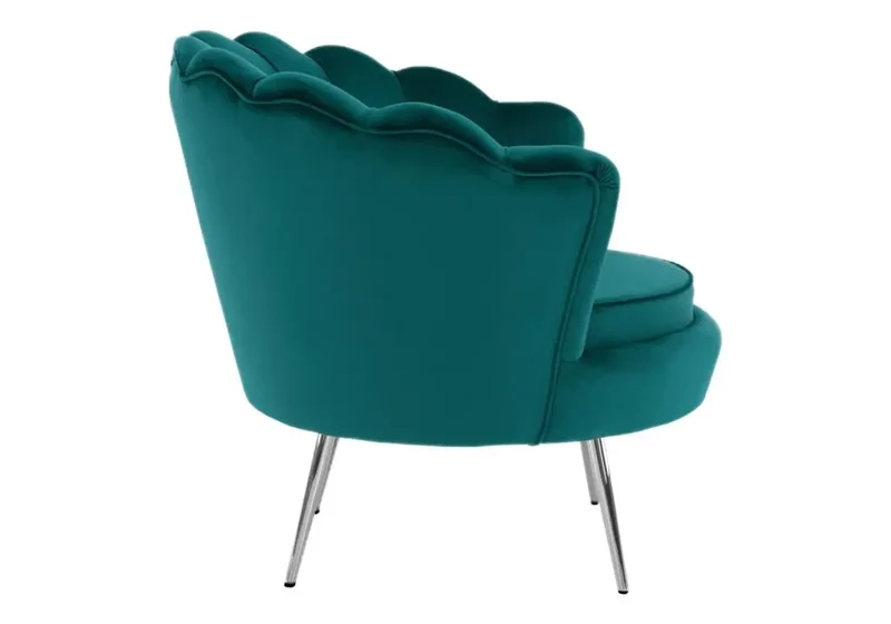 Fauteuil coquillage velours vert - Nymea