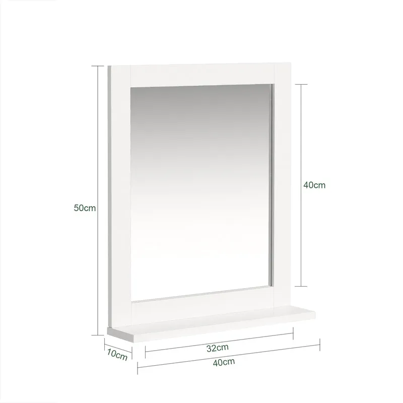 sebuyfr.comG129-W Armoire Murale Salle de Bain avec Miroir, Format Compact, pour Salle de Bain et WC, Rangement Optimisé, Usage Quotidien – L40×P10×H49 cm, Blanc