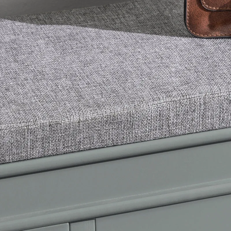 SoBuy Lot FSR64-HG + FSR79-HG – Ensemble Meubles à Chaussures Gris, Banc avec Coussin + Meuble 4 Abattants 16 Paires, Rangement Entrée 2 Pièces