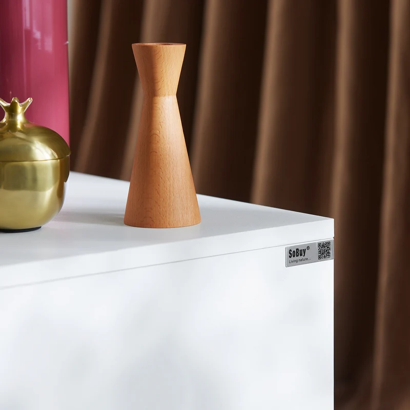 SoBuy FBT115-Wx2 Lot de 2 Table de Chevet - Table de Nuit avec 2 tiroirs, Table d'appoint pour Chambre à Coucher - Meuble de Rangement Moderne, Blanc L40 x P40 x H47 cm