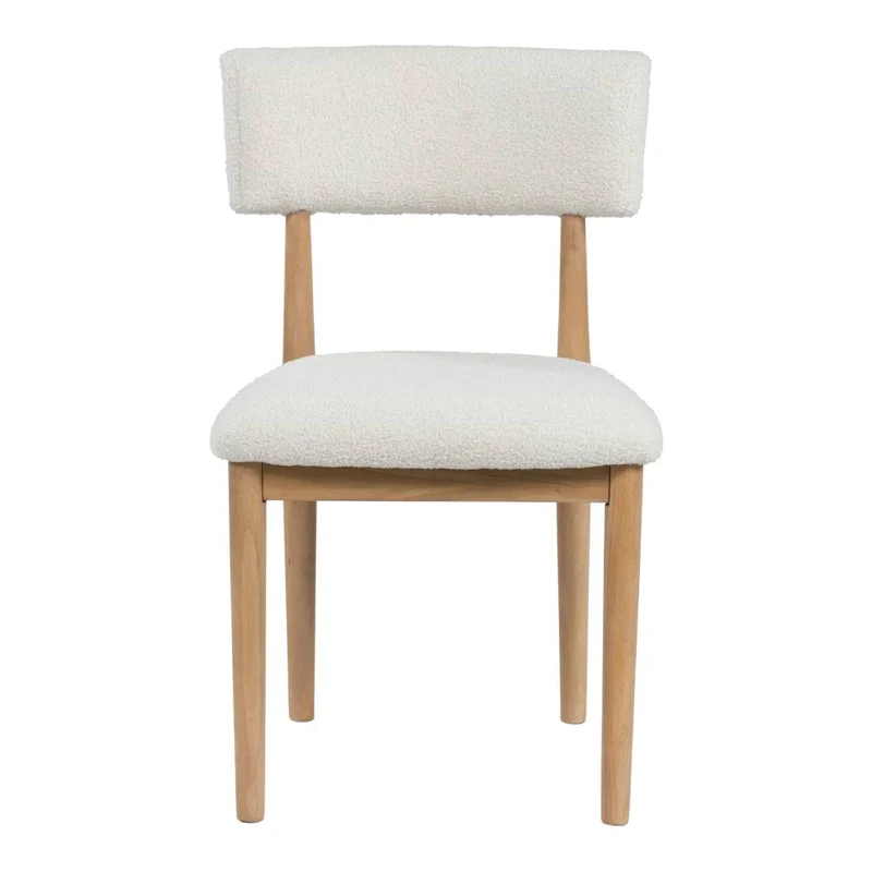 Ensemble de 2 chaises de salle à manger rembourrées en tissu blanc - Sawdyn