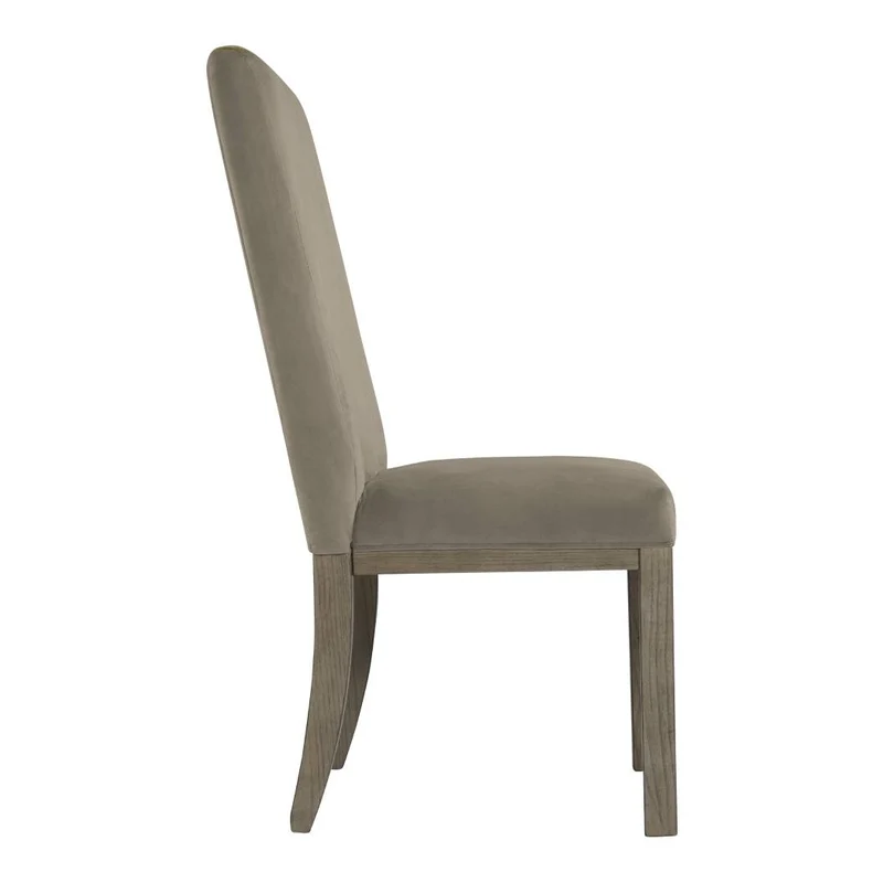 Ensemble de 2 chaises de salle à manger rembourrées en tissu brun clair - Chrestner