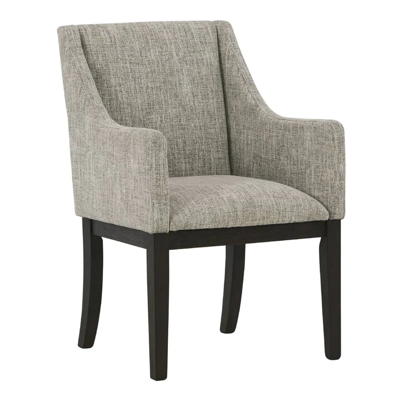Ensemble de 2 chaises de salle à manger rembourrées en tissu beige - Burkhaus