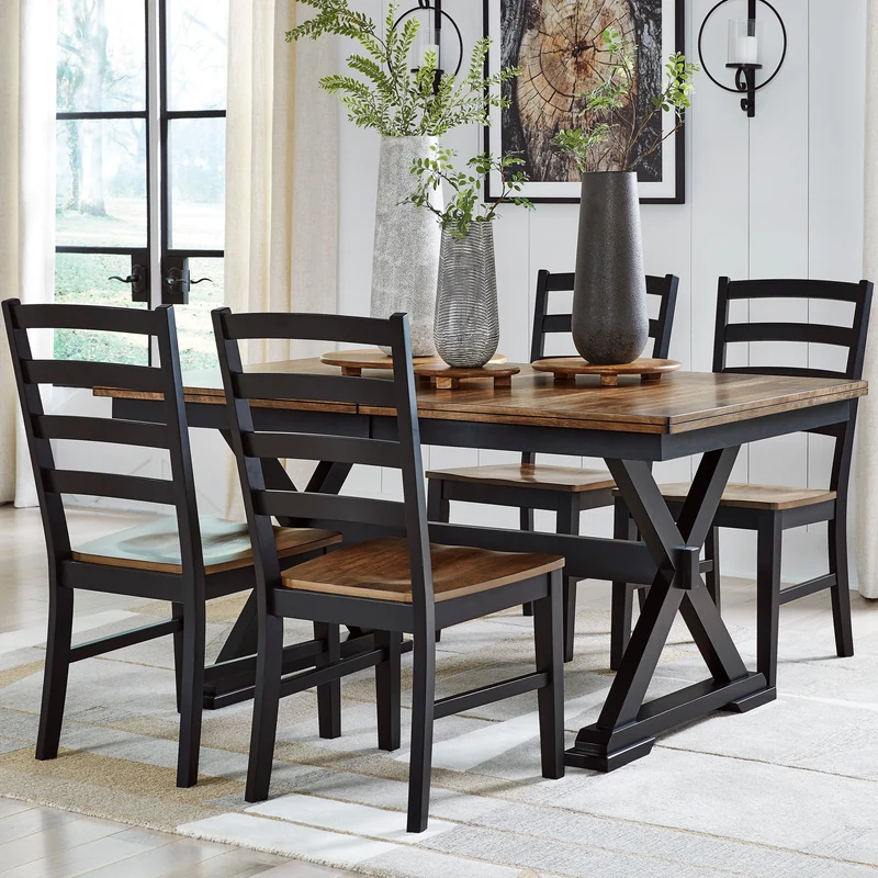 Ensemble de 2 chaises de salle à manger en bois bicolore - Wildenauer